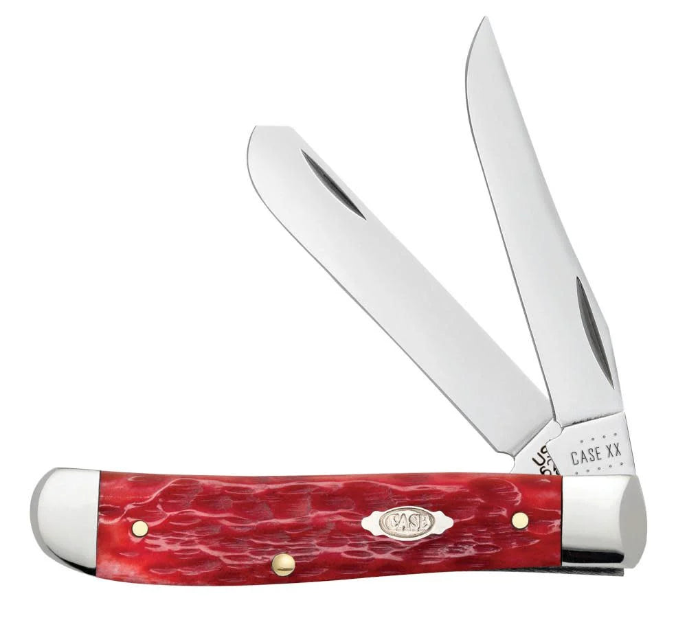 Case  Dark Red Bone Peach Seed Jig Pocket Knife