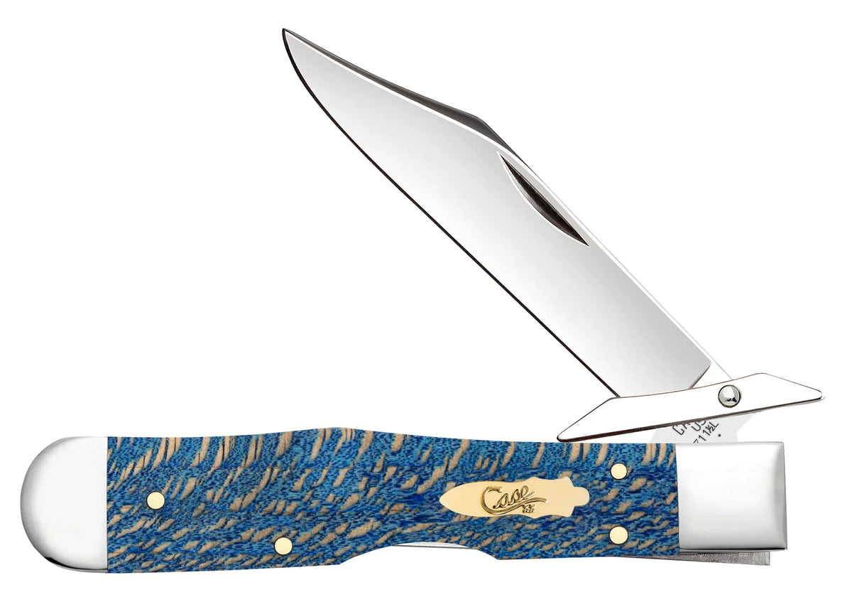 Case  Blue Sycamore Wood Pocket Knife