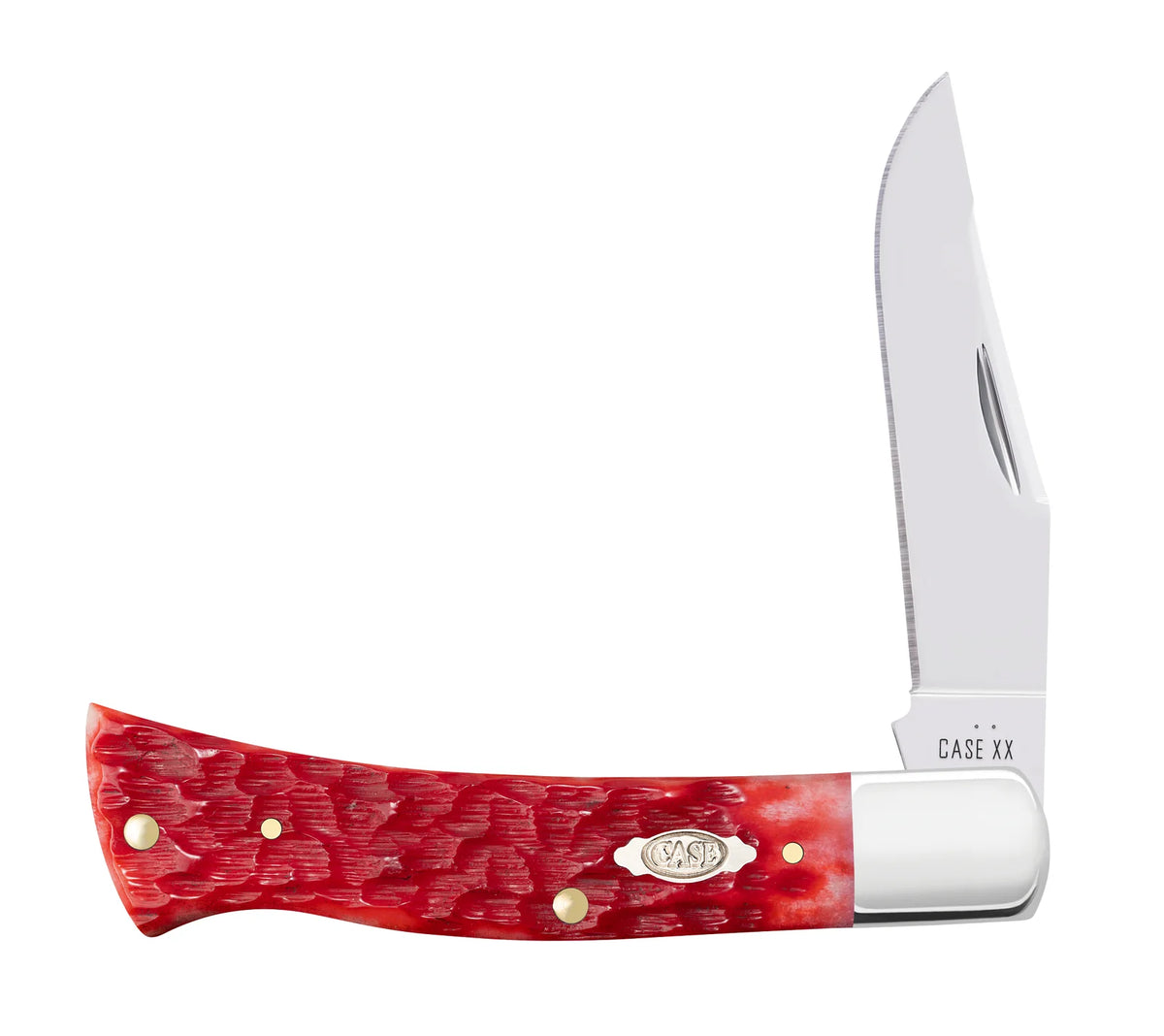Case  Dark Red Bone Peach Seed Jig Pocket Knife