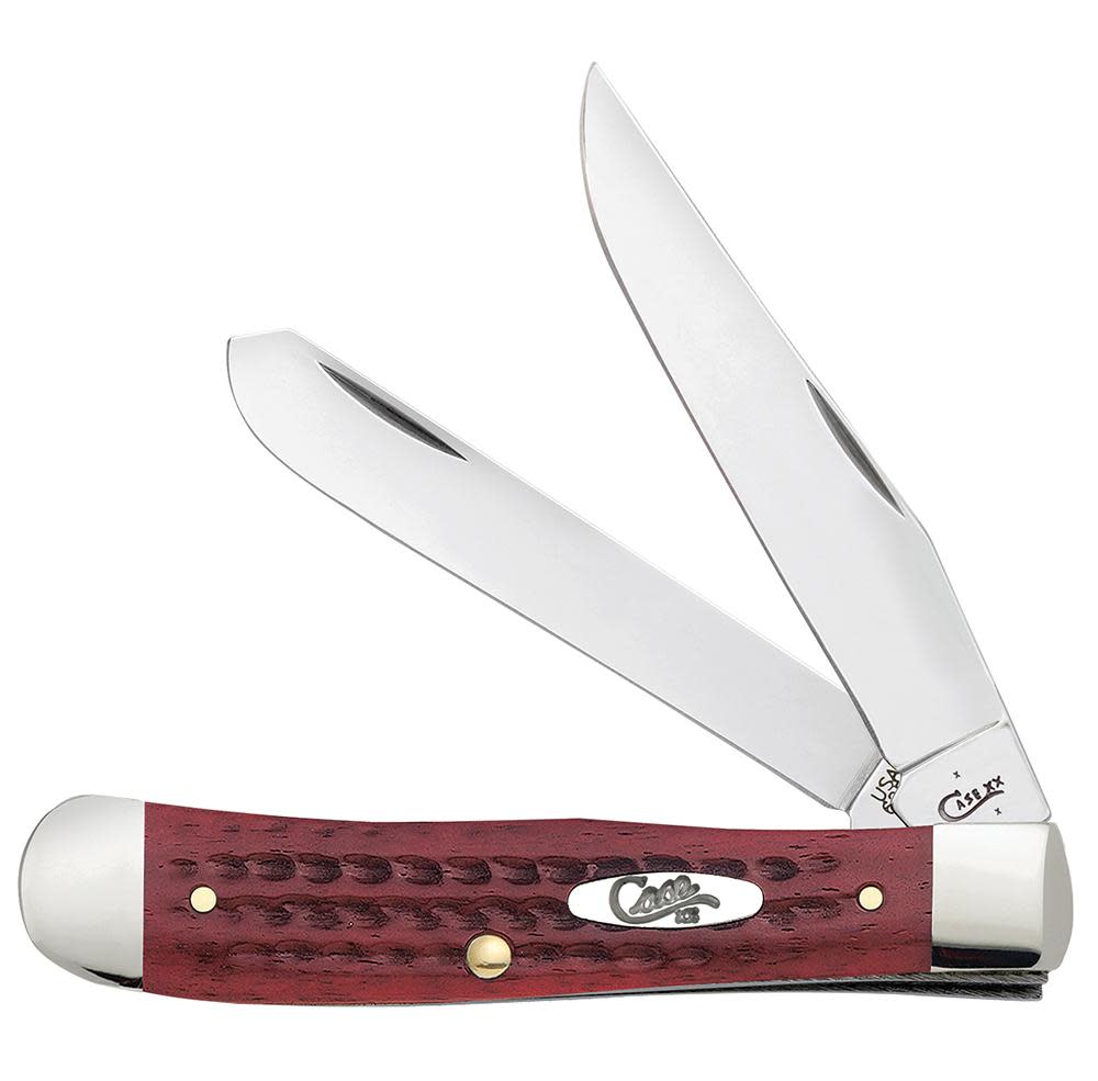 Case  Pocket Worn Old Red Bone Pocket Knife
