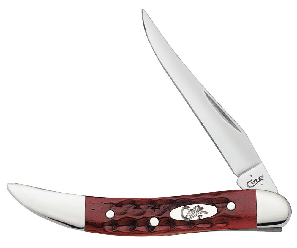 Case  Pocket Worn Old Red Bone Pocket Knife