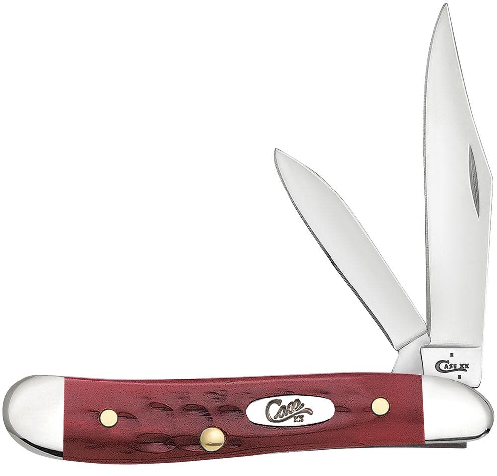 Case  Pocket Worn Old Red Bone Pocket Knife