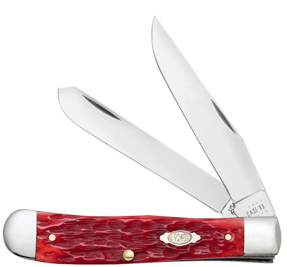 Case  Dark Red Bone Peach Seed Jig Pocket Knife