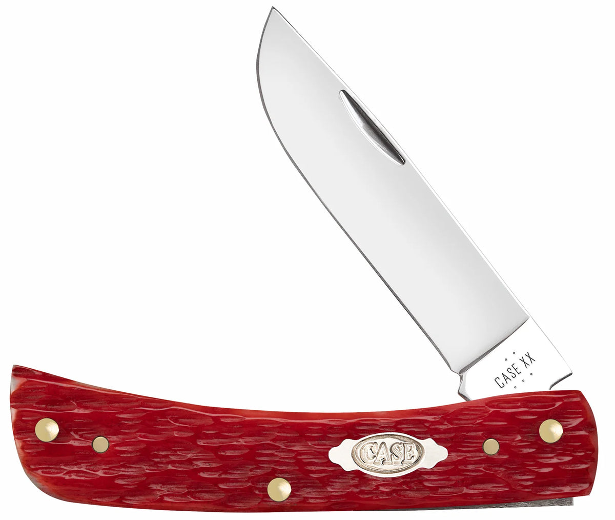 Case  Dark Red Bone Peach Seed Jig Pocket Knife