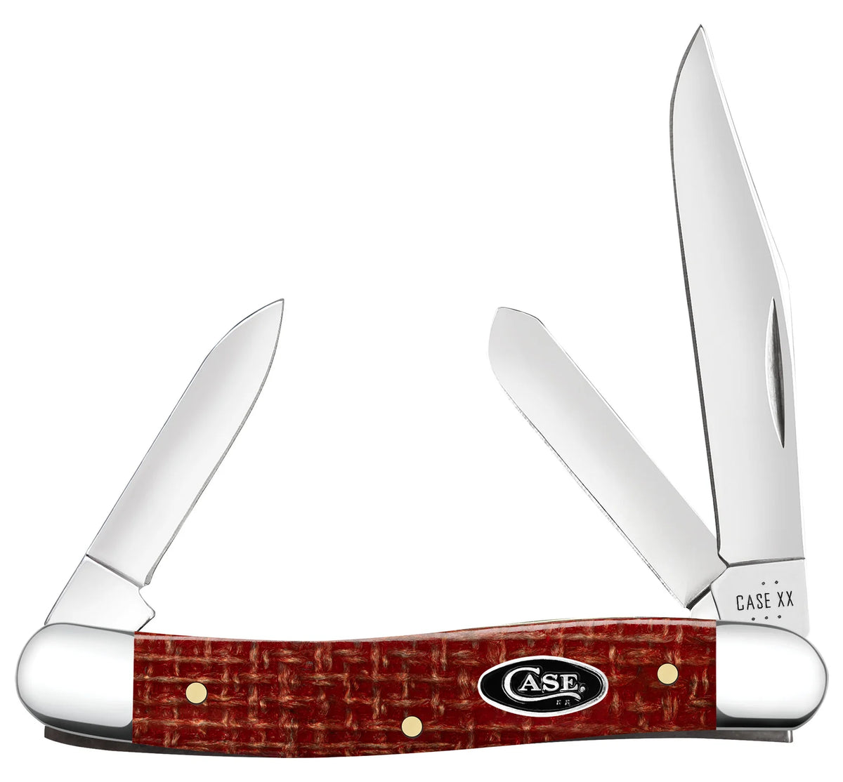 Case  Dark Red Burlap Micarta Pocket Knife